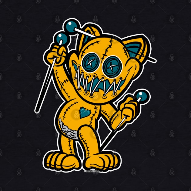 Happy VooDoo Kitty Cat Doll Jacksonville Colors by eShirtLabs